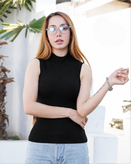 تاپ یقه ۵ سانت زنانه فریسایز قد ۶۰ مشکی